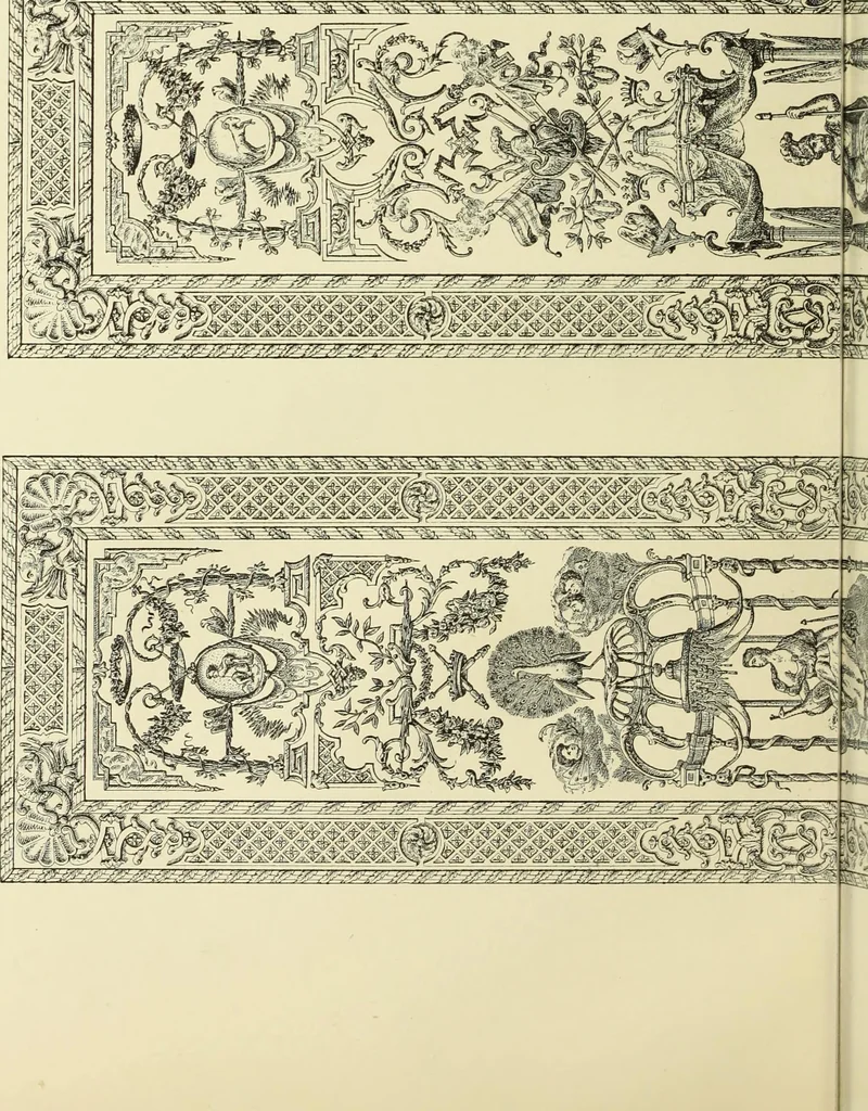 An illustration from Tapisseries, broderies et dentelles; recueil de modeles anciens et modernes, 1890, leaf 157