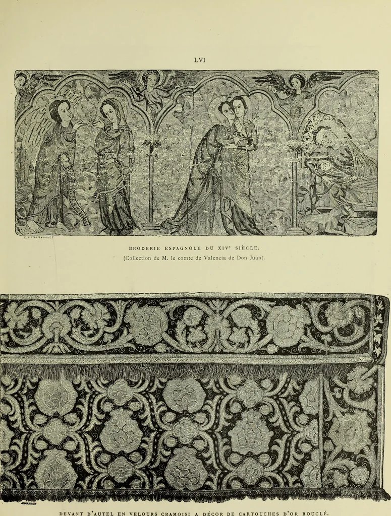 An illustration from Tapisseries, broderies et dentelles; recueil de modeles anciens et modernes, 1890, leaf 182