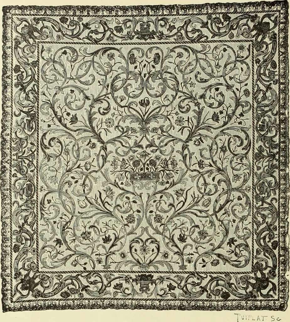 An illustration from Tapisseries, broderies et dentelles; recueil de modeles anciens et modernes, 1890, leaf 185
