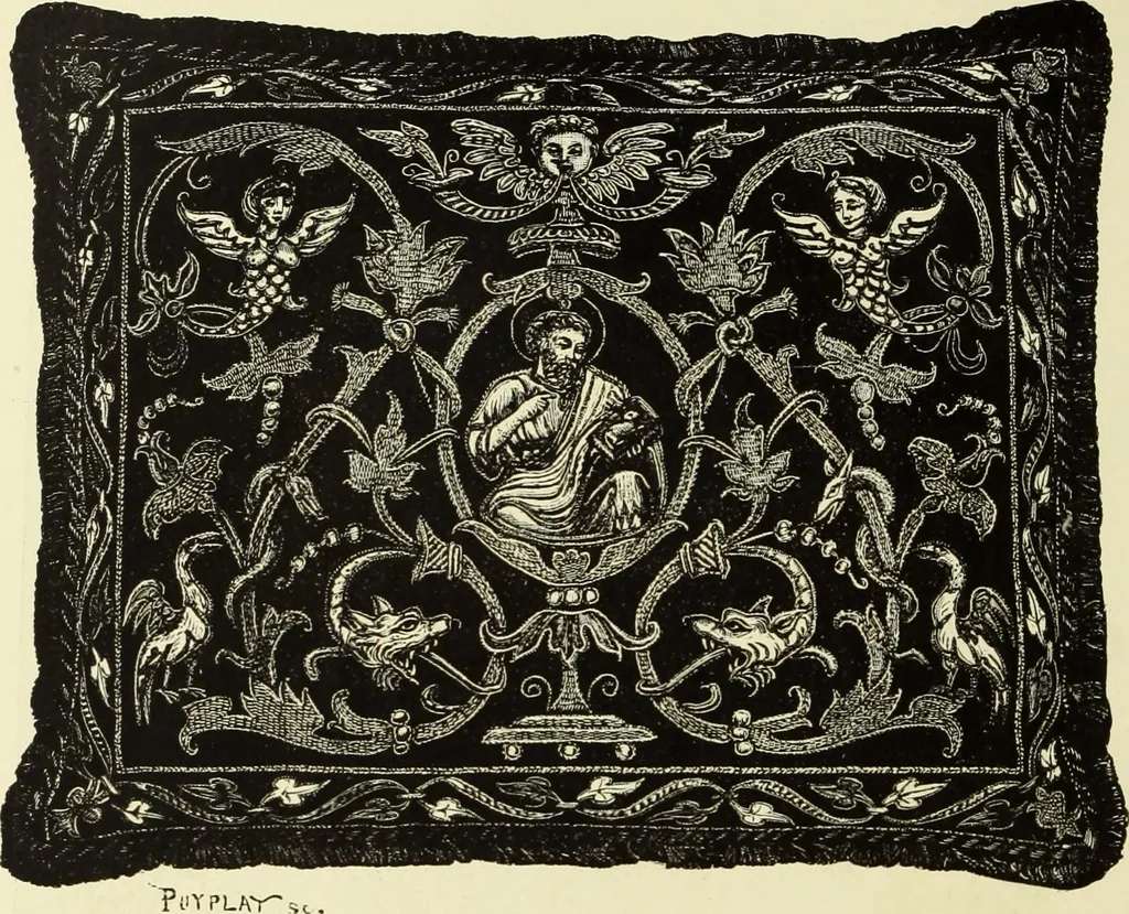 An illustration from Tapisseries, broderies et dentelles; recueil de modeles anciens et modernes, 1890, leaf 187