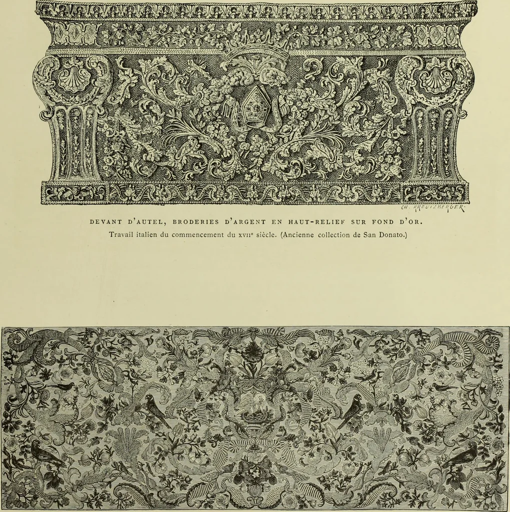 An illustration from Tapisseries, broderies et dentelles; recueil de modeles anciens et modernes, 1890, leaf 194