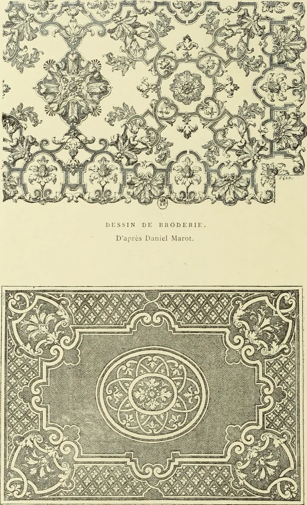An illustration from Tapisseries, broderies et dentelles; recueil de modeles anciens et modernes, 1890, leaf 203