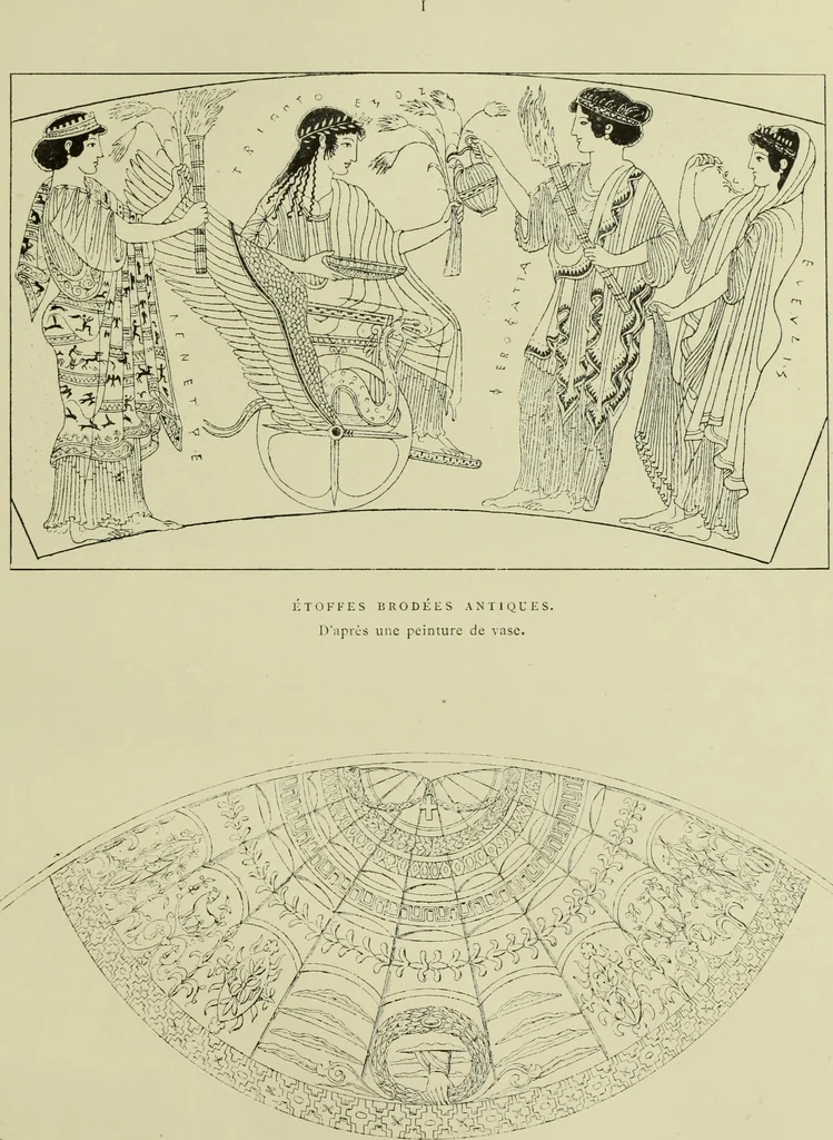 An illustration from Tapisseries, broderies et dentelles; recueil de modeles anciens et modernes, 1890, leaf 60