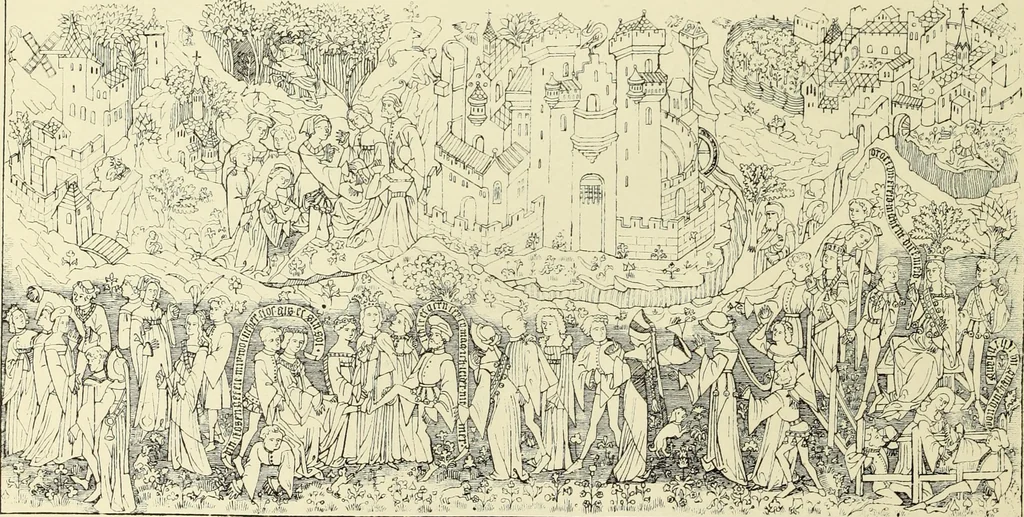 An illustration from Tapisseries, broderies et dentelles; recueil de modeles anciens et modernes, 1890, leaf 61