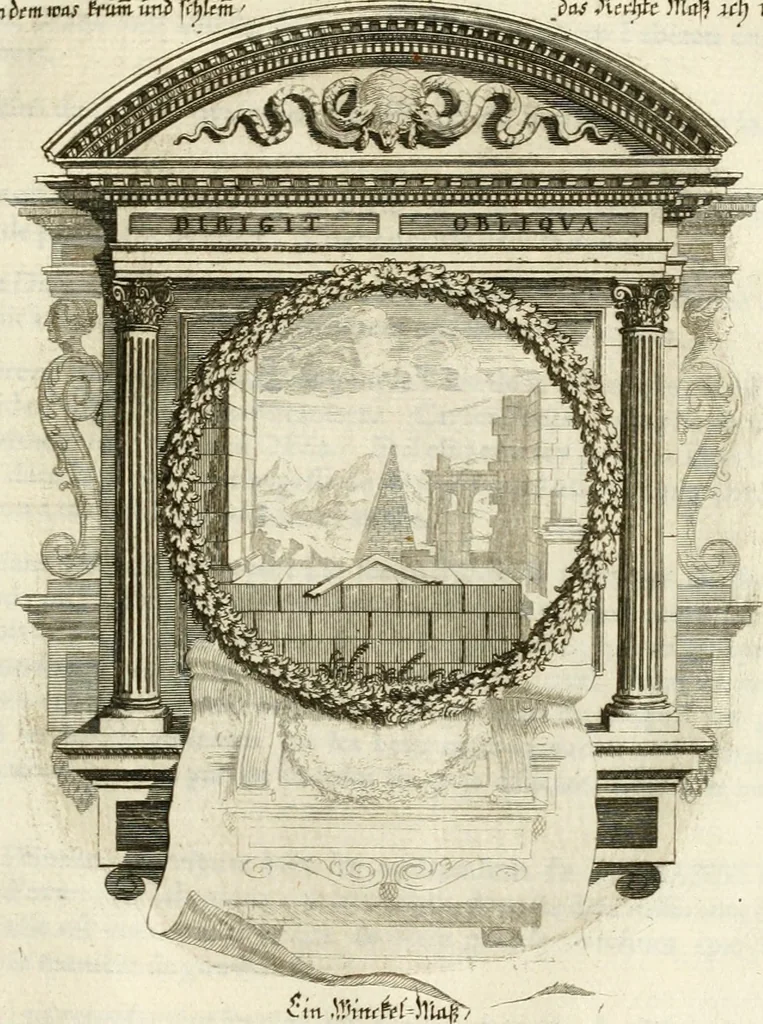An illustration from Tapisseries du roy, ou sont representez les quatre elemens et les quatre saisons : avec les devises qvi les accompagnent et leur explication = Königliche französische Tapezereyen, oder überaus schöne Sinn-Bilder, in welchen die vier Element, samt den vier Jahr-Zeiten, neben den Dencksprüchen und ihren Ausslegungen, vorgestellet werden, 1690, leaf 120