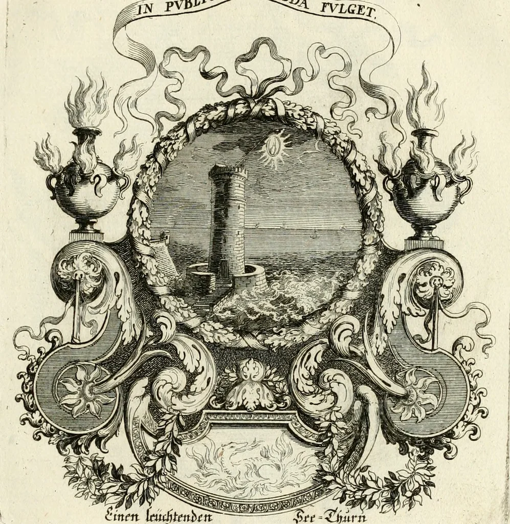 An illustration from Tapisseries du roy, ou sont representez les quatre elemens et les quatre saisons : avec les devises qvi les accompagnent et leur explication = Königliche französische Tapezereyen, oder überaus schöne Sinn-Bilder, in welchen die vier Element, samt den vier Jahr-Zeiten, neben den Dencksprüchen und ihren Ausslegungen, vorgestellet werden, 1690, leaf 30
