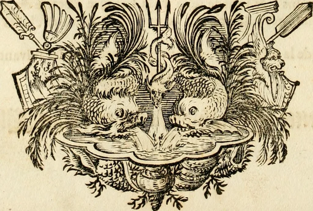 An illustration from Tapisseries du roy, ou sont representez les quatre elemens et les quatre saisons : avec les devises qvi les accompagnent et leur explication = Königliche französische Tapezereyen, oder überaus schöne Sinn-Bilder, in welchen die vier Element, samt den vier Jahr-Zeiten, neben den Dencksprüchen und ihren Ausslegungen, vorgestellet werden, 1690, leaf 51
