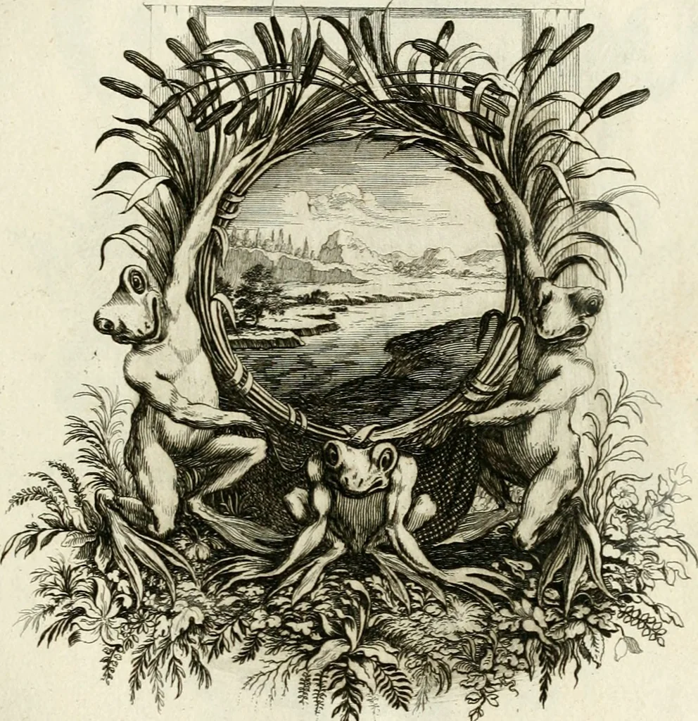 An illustration from Tapisseries du roy, ou sont representez les quatre elemens et les quatre saisons : avec les devises qvi les accompagnent et leur explication = Königliche französische Tapezereyen, oder überaus schöne Sinn-Bilder, in welchen die vier Element, samt den vier Jahr-Zeiten, neben den Dencksprüchen und ihren Ausslegungen, vorgestellet werden, 1690, leaf 60