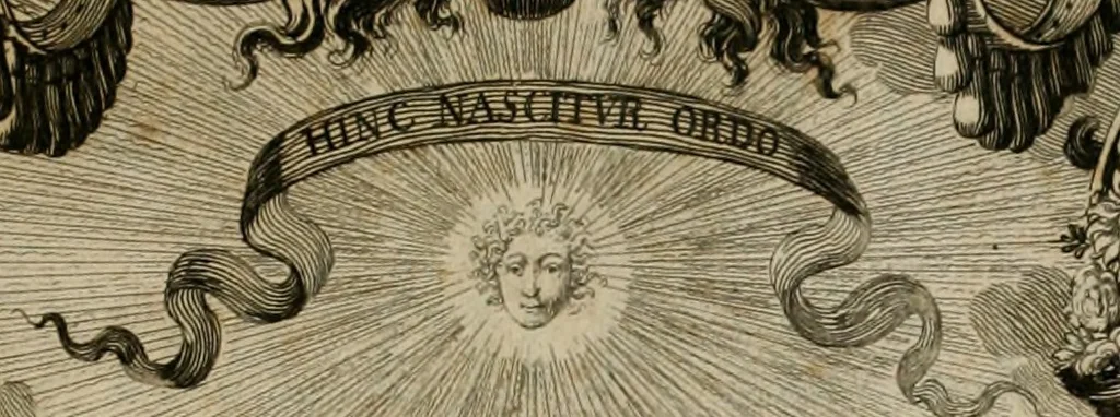 An illustration from Tapisseries du Roy, ou sont representez les quatre elemens et les quatre saisons : avec les devises qui les accompagnent et leur explication. Königliche französische Tapezereyen ..., 1687, leaf 4