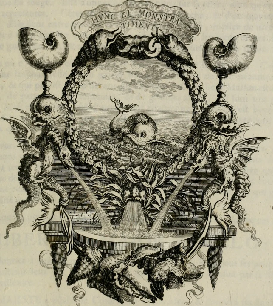 An illustration from Tapisseries du Roy, ou sont representez les quatre elemens et les quatre saisons : avec les devises qui les accompagnent et leur explication. Königliche französische Tapezereyen ..., 1687, leaf 66