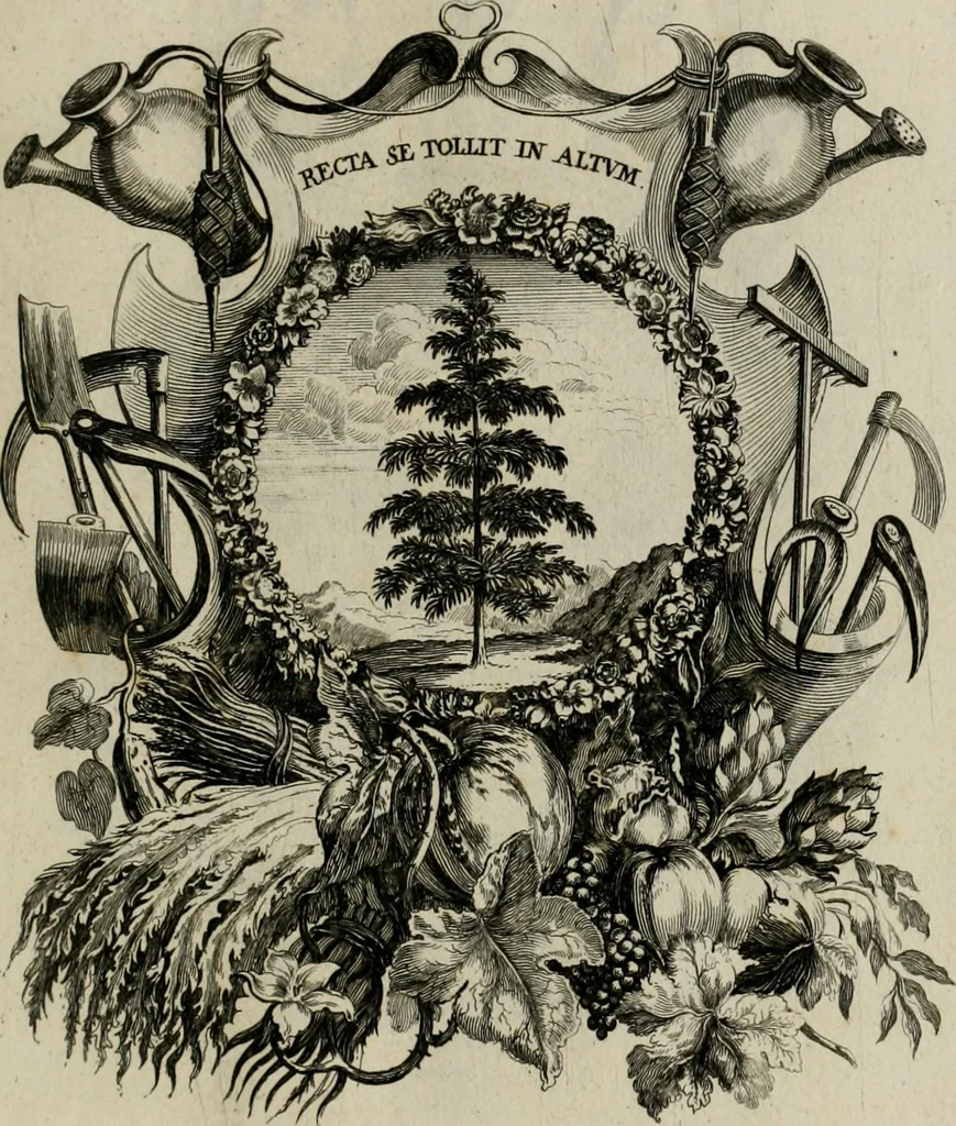 An illustration from Tapisseries du Roy, ou sont representez les quatre elemens et les quatre saisons : avec les devises qui les accompagnent et leur explication. Königliche französische Tapezereyen ..., 1687, leaf 78