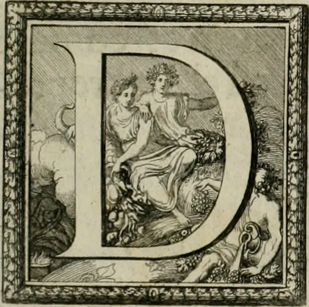 An illustration from Tapisseries du Roy, ou sont representez les quatre elemens et les quatre saisons : avec les devises qui les accompagnent et leur explication. Königliche französische Tapezereyen ..., 1687, leaf 86