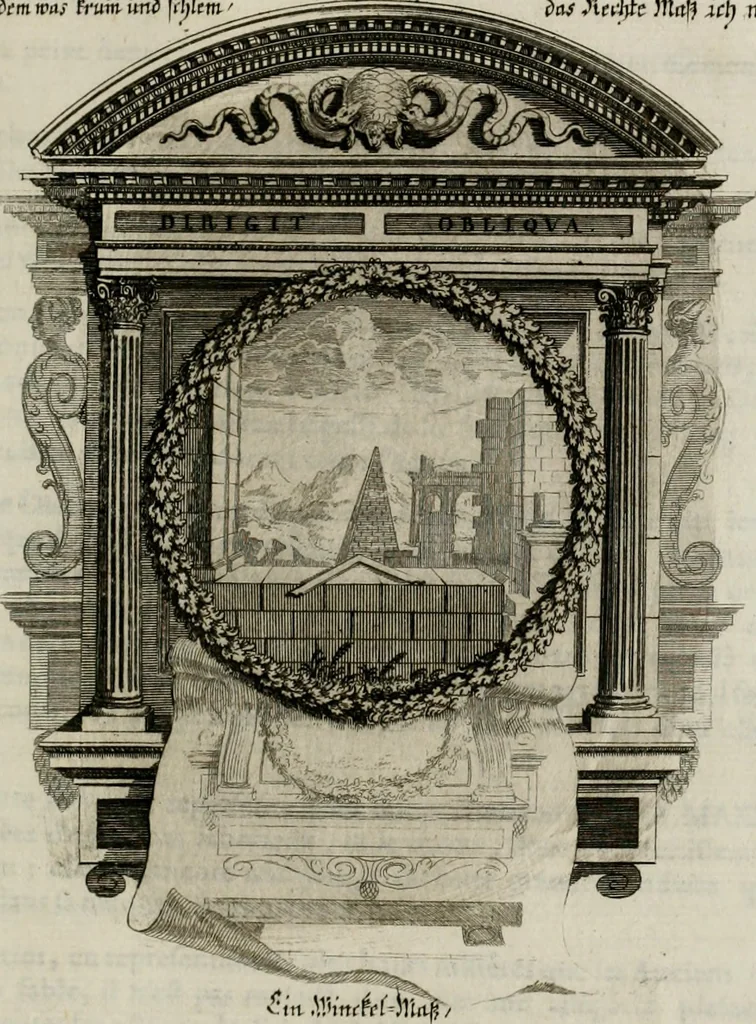 An illustration from Tapisseries du Roy, ou sont representez les quatre elemens et les quatre saisons ; avec les devises qui les accompagnent et leur explication = Königliche französische Tapezereyen, oder überaus schöne Sinn-Bilder, in welchen die vier Element, samt den vier Jahr-Zeiten, neben den Dencksprüchen und ihren Ausslegungen, vorgestellet werden. Aus den Original-Kupffern nachgezeichnet, und den Kunstliebenden zu Nutzen und Ergötzen an den Tag gegeben und verlegt, 1690, leaf 122