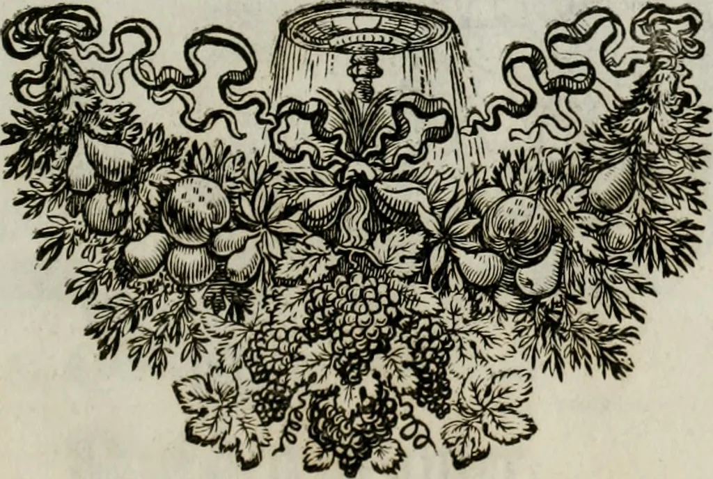 An illustration from Tapisseries du Roy, ou sont representez les quatre elemens et les quatre saisons ; avec les devises qui les accompagnent et leur explication = Königliche französische Tapezereyen, oder überaus schöne Sinn-Bilder, in welchen die vier Element, samt den vier Jahr-Zeiten, neben den Dencksprüchen und ihren Ausslegungen, vorgestellet werden. Aus den Original-Kupffern nachgezeichnet, und den Kunstliebenden zu Nutzen und Ergötzen an den Tag gegeben und verlegt, 1690, leaf 146