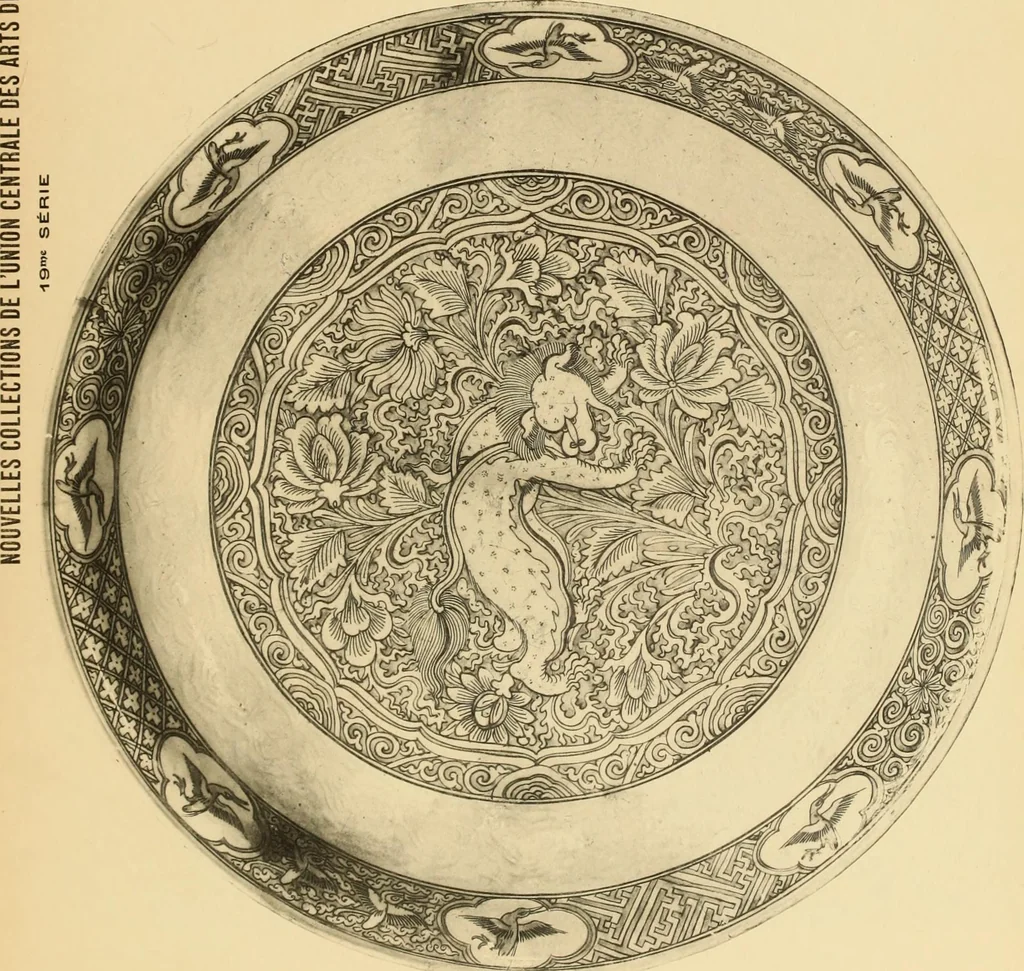 An illustration from Tapis, tissus & faïences orientales, suite des Dessins de tissus (Europe, XVIIIe & XIXe siècles), 1900, leaf 122