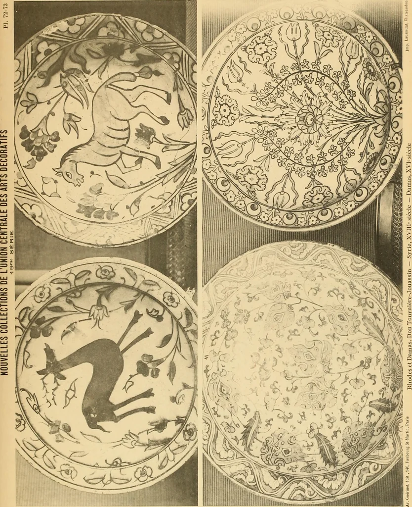 An illustration from Tapis, tissus & faïences orientales, suite des Dessins de tissus (Europe, XVIIIe & XIXe siècles), 1900, leaf 128