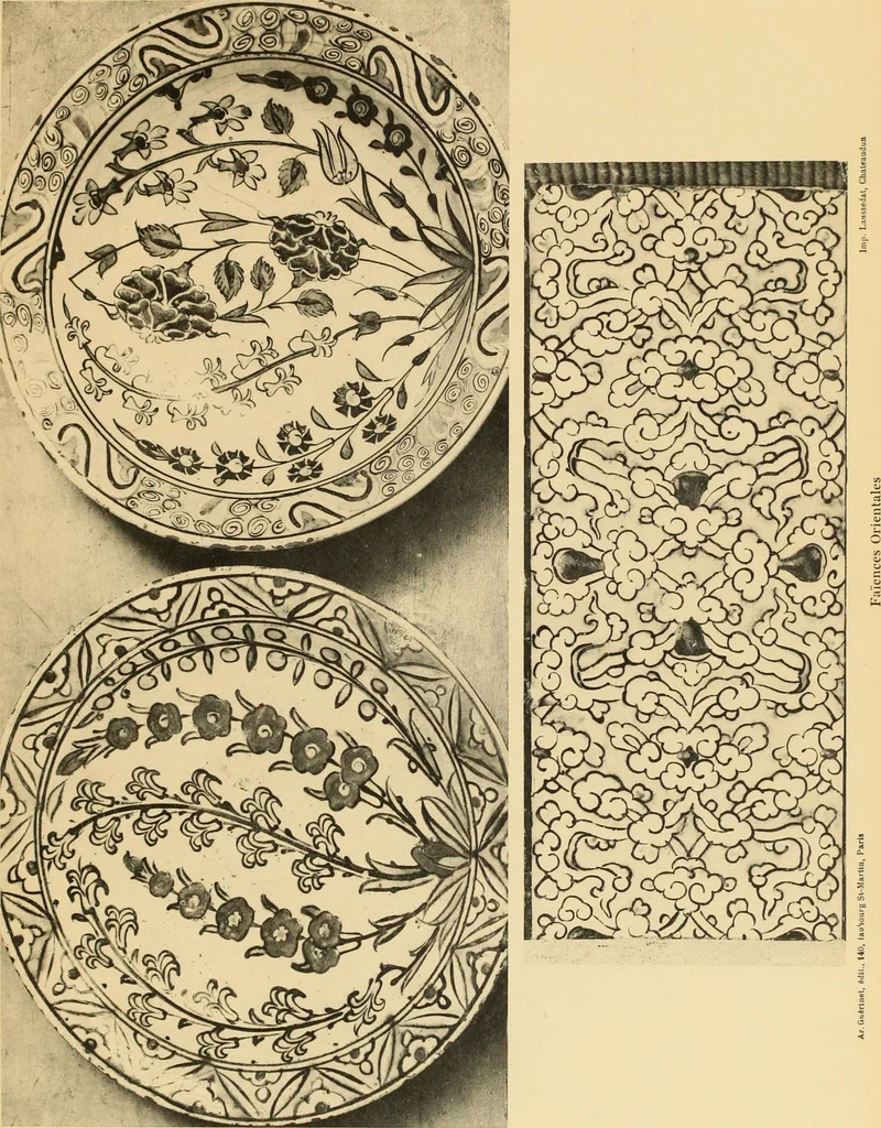 An illustration from Tapis, tissus & faïences orientales, suite des Dessins de tissus (Europe, XVIIIe & XIXe siècles), 1900, leaf 132