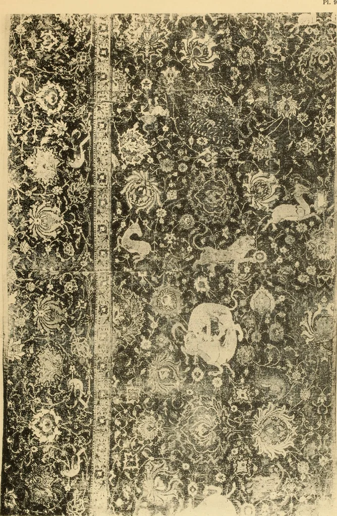 An illustration from Tapis, tissus & faïences orientales, suite des Dessins de tissus (Europe, XVIIIe & XIXe siècles), 1900, leaf 20