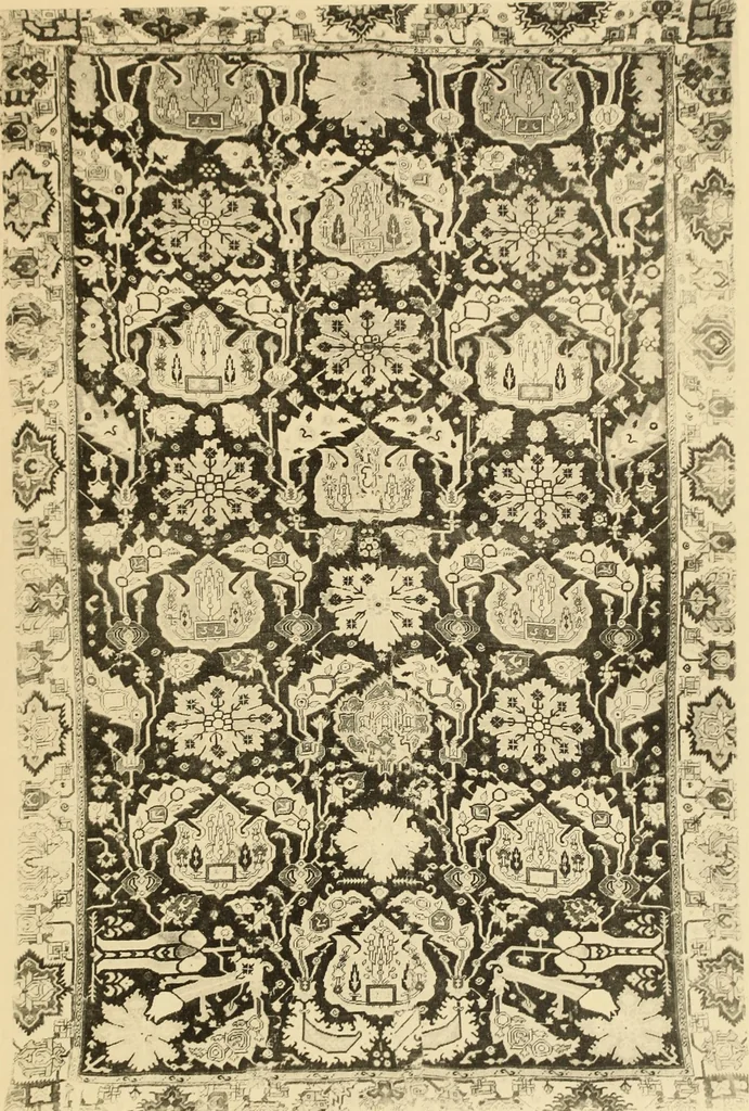 An illustration from Tapis, tissus & faïences orientales, suite des Dessins de tissus (Europe, XVIIIe & XIXe siècles), 1900, leaf 24