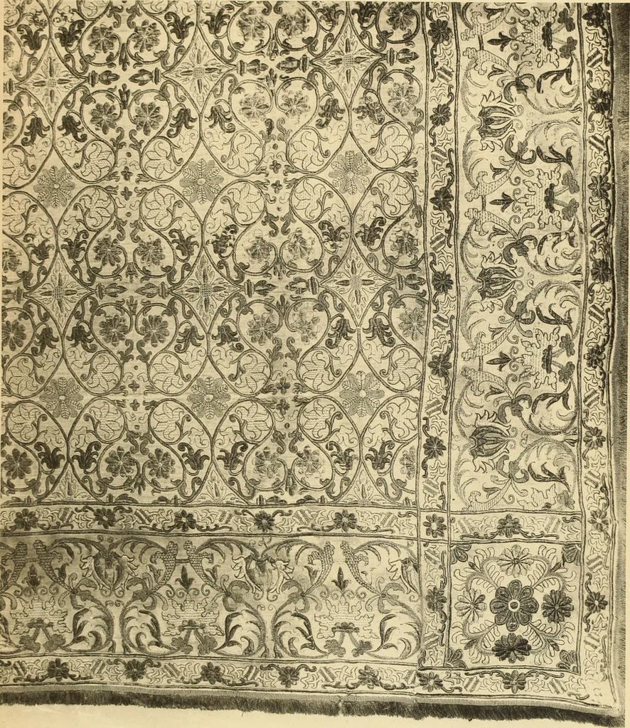 An illustration from Tapis, tissus & faïences orientales, suite des Dessins de tissus (Europe, XVIIIe & XIXe siècles), 1900, leaf 40