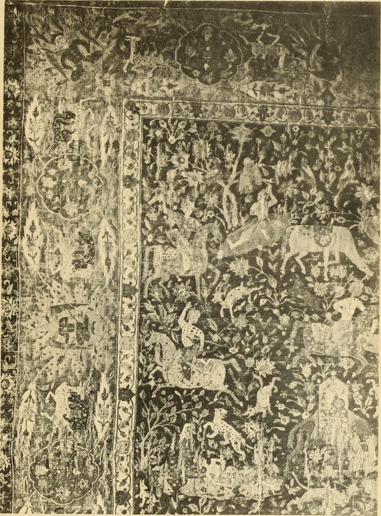 An illustration from Tapis, tissus & faïences orientales, suite des Dessins de tissus (Europe, XVIIIe & XIXe siècles), 1900, leaf 6