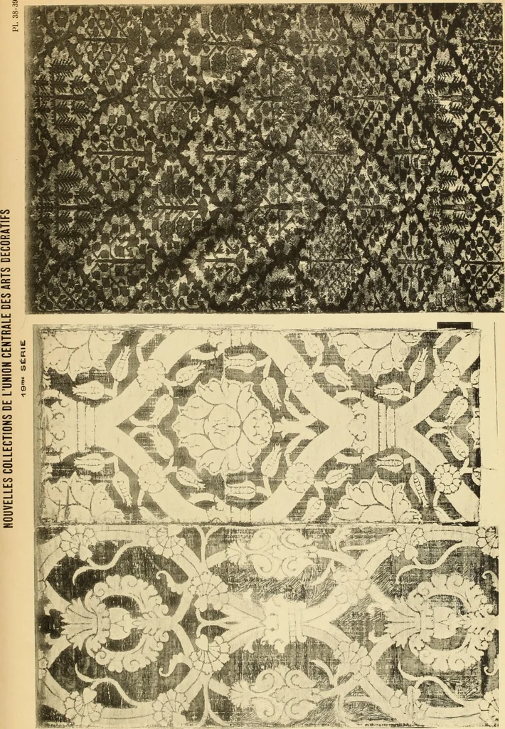 An illustration from Tapis, tissus & faïences orientales, suite des Dessins de tissus (Europe, XVIIIe & XIXe siècles), 1900, leaf 78