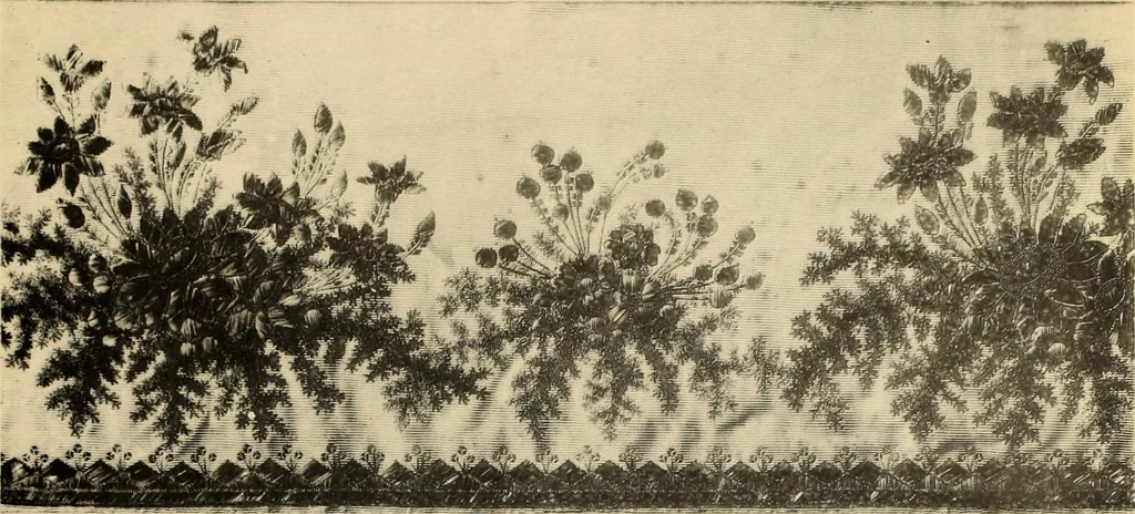 An illustration from Tapis, tissus & faïences orientales, suite des Dessins de tissus (Europe, XVIIIe & XIXe siècles), 1900, leaf 12