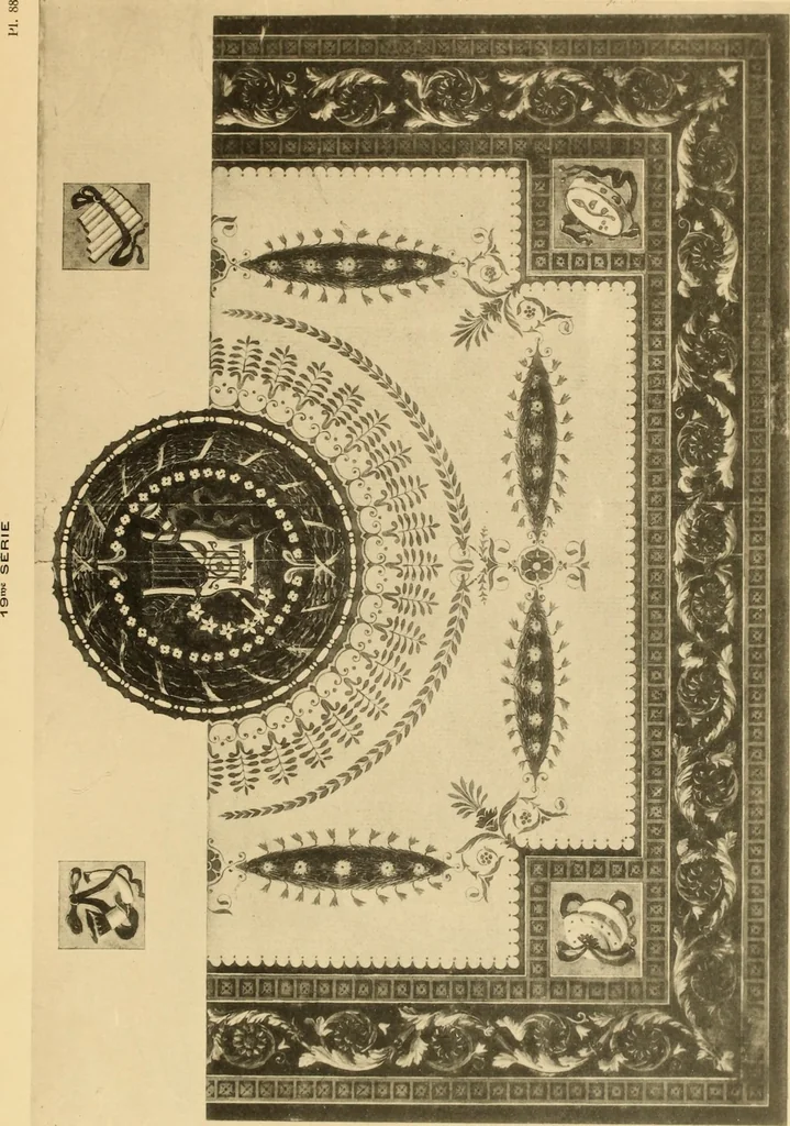 An illustration from Tapis, tissus & faïences orientales, suite des Dessins de tissus (Europe, XVIIIe & XIXe siècles), 1900, leaf 22