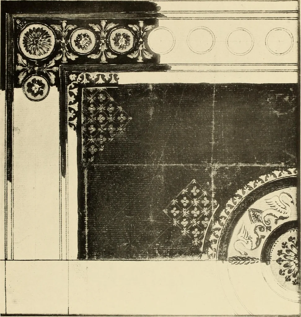 An illustration from Tapis, tissus & faïences orientales, suite des Dessins de tissus (Europe, XVIIIe & XIXe siècles), 1900, leaf 34