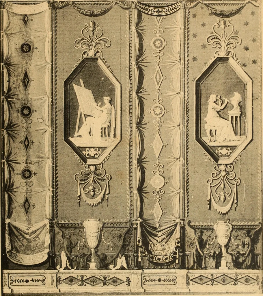 An illustration from Tapis, tissus & faïences orientales, suite des Dessins de tissus (Europe, XVIIIe & XIXe siècles), 1900, leaf 58
