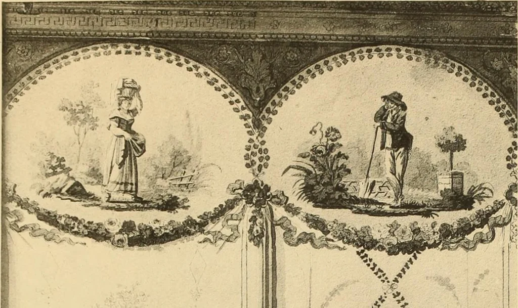 An illustration from Tapis, tissus & faïences orientales, suite des Dessins de tissus (Europe, XVIIIe & XIXe siècles), 1900, leaf 8