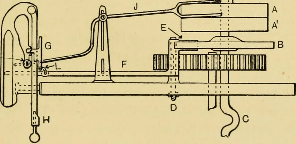 An illustration from Tappet and dobby looms : their mechanism and management, 1912, leaf 22