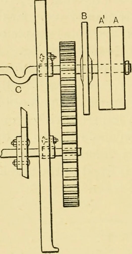 An illustration from Tappet and dobby looms : their mechanism and management, 1912, leaf 23