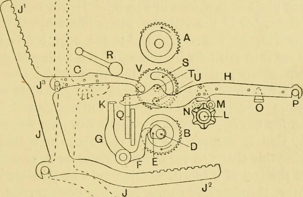 An illustration from Tappet and dobby looms : their mechanism and management, 1912, leaf 90