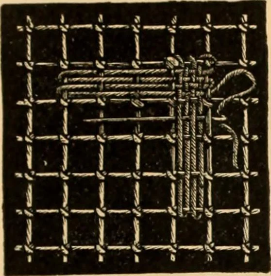 An illustration from Tatting and netting, 1895, leaf 100