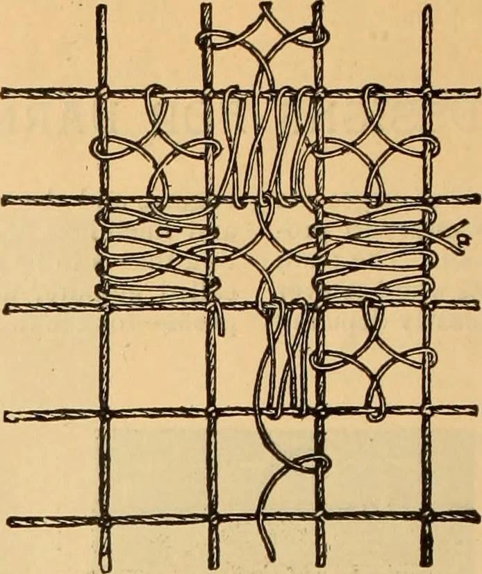 An illustration from Tatting and netting, 1895, leaf 101