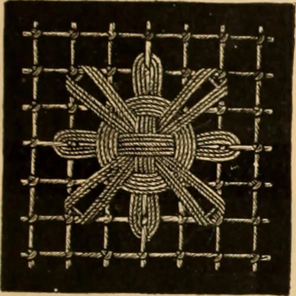 An illustration from Tatting and netting, 1895, leaf 102