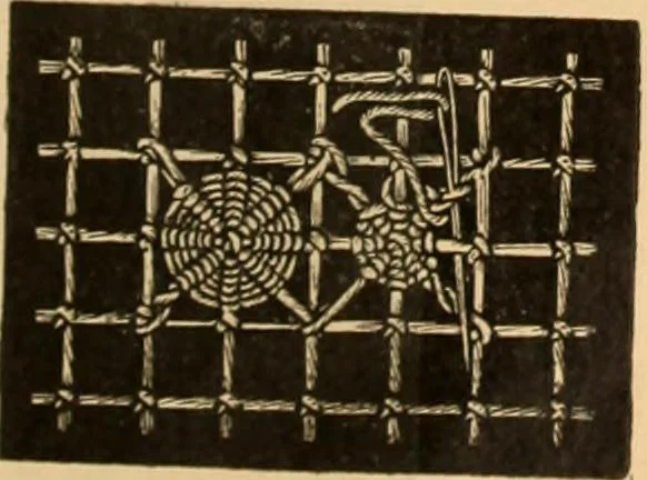 An illustration from Tatting and netting, 1895, leaf 102
