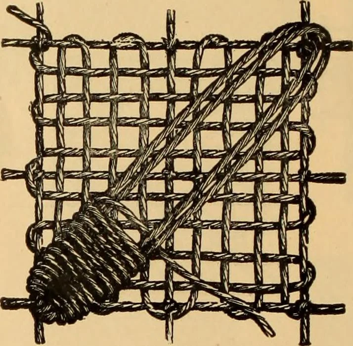 An illustration from Tatting and netting, 1895, leaf 105