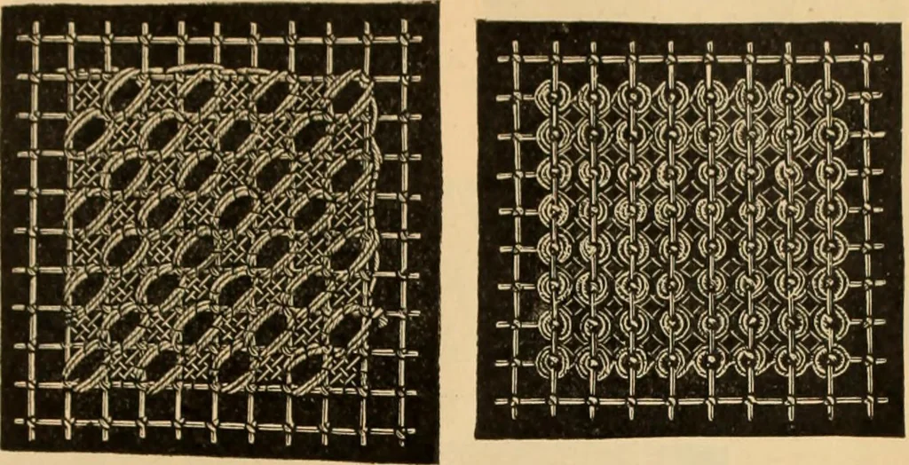 An illustration from Tatting and netting, 1895, leaf 108