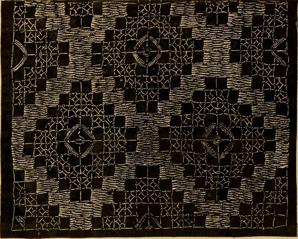An illustration from Tatting and netting, 1895, leaf 109