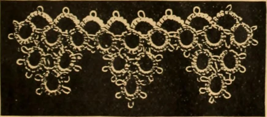 An illustration from Tatting and netting, 1895, leaf 12