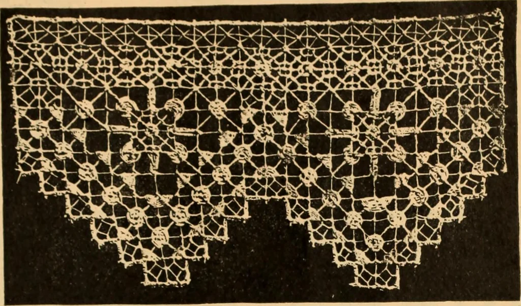 An illustration from Tatting and netting, 1895, leaf 120
