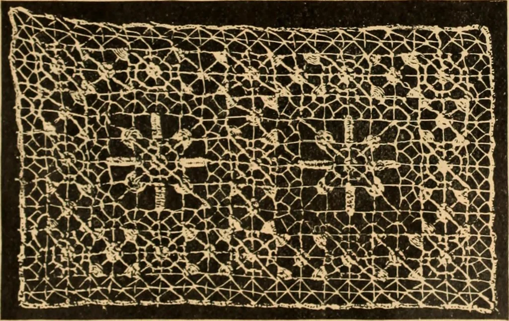An illustration from Tatting and netting, 1895, leaf 120