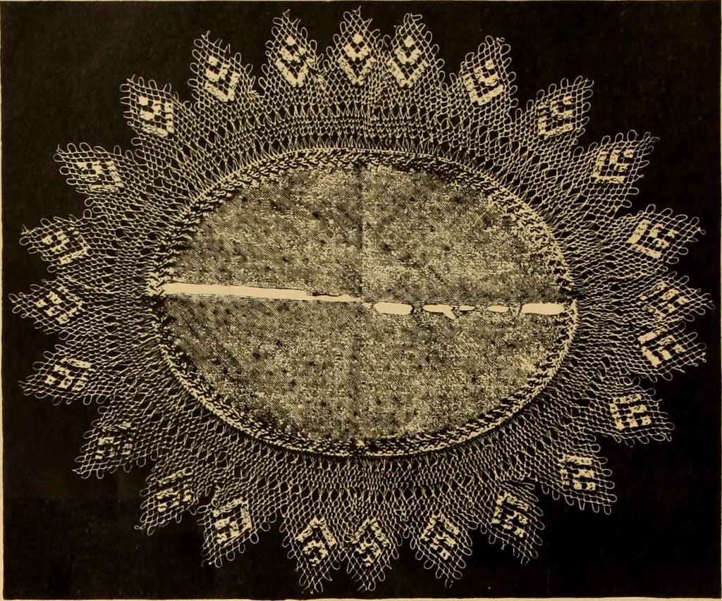 An illustration from Tatting and netting, 1895, leaf 125