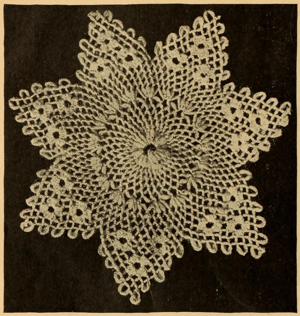 An illustration from Tatting and netting, 1895, leaf 127