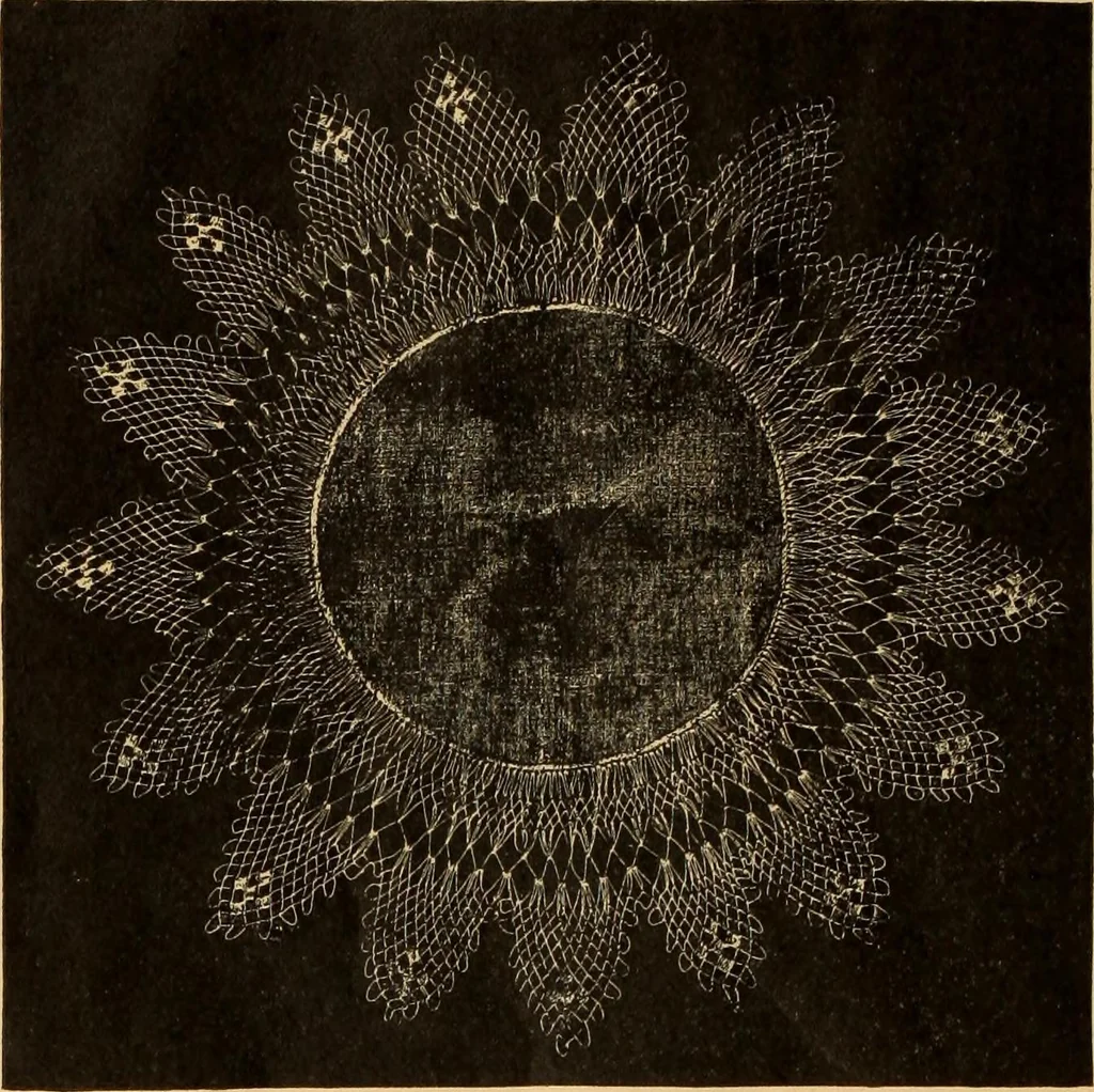 An illustration from Tatting and netting, 1895, leaf 131