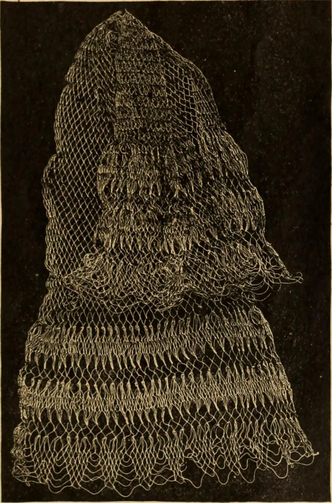 An illustration from Tatting and netting, 1895, leaf 136