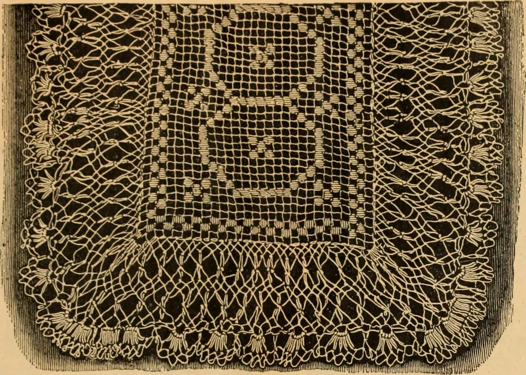 An illustration from Tatting and netting, 1895, leaf 144