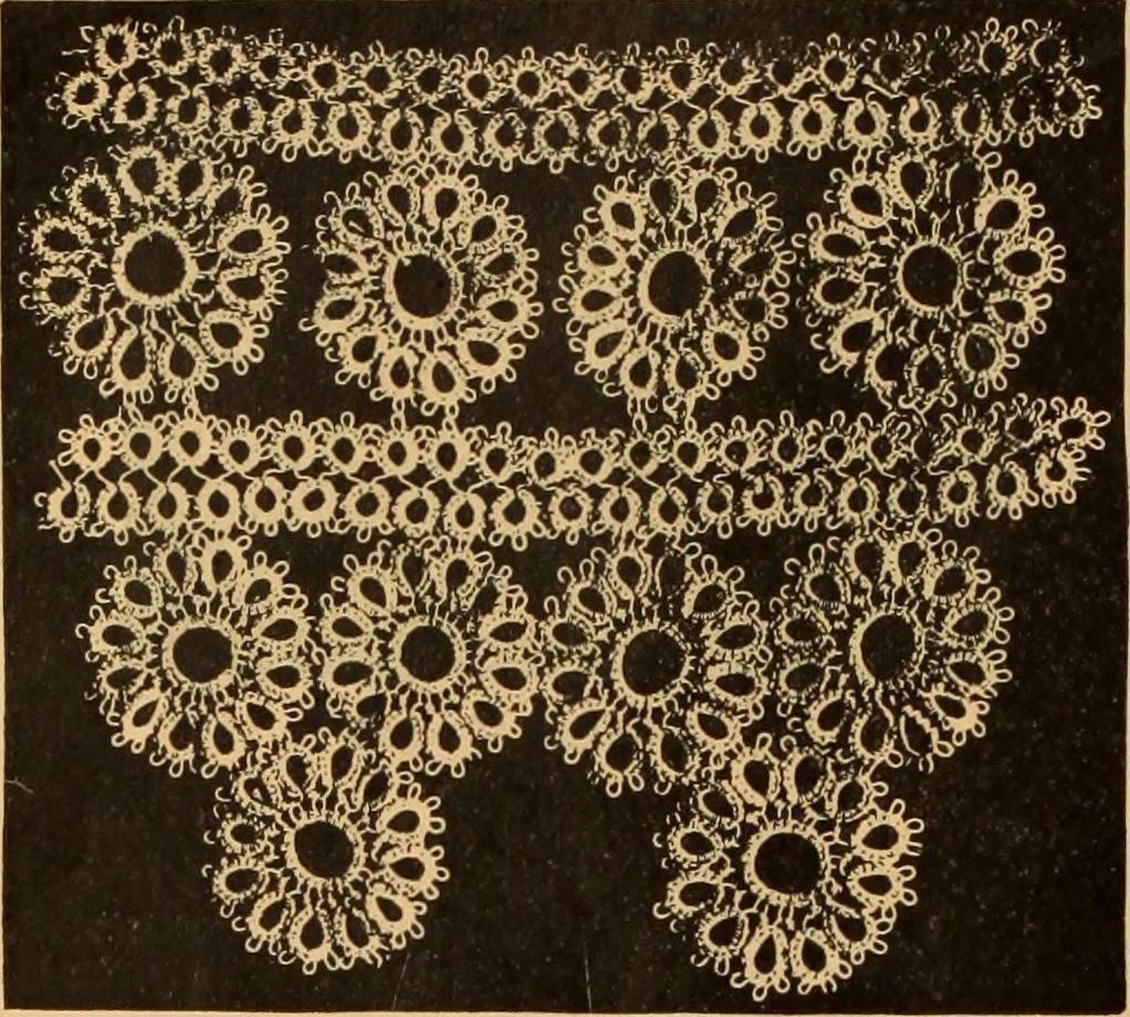 An illustration from Tatting and netting, 1895, leaf 15